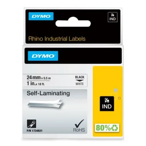 Dymo on White Label Printer Tape, 5.5 m Length, 24 mm Width - 1734821 product image
