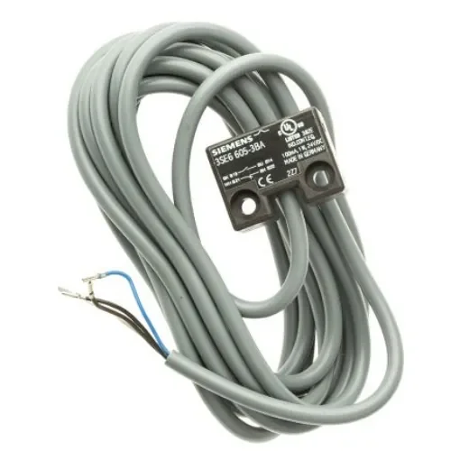 Siemens 3SE6 Series Magnetic Non-Contact Safety Switch, 24V dc, Plastic Housing, NO/NC, 3m Cable - 3SE6605-3BA product image