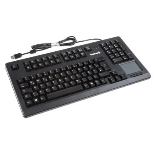 CHERRY Wired USB Compact Touchpad Keyboard, QWERTZ, Black - G80-11900LUMDE-2 product image
