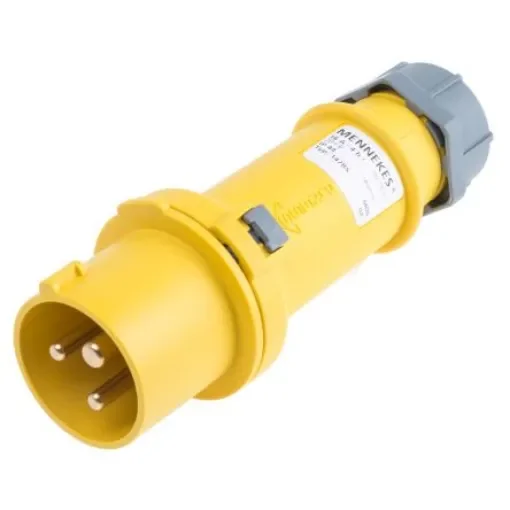MENNEKES, ProTOP IP44 Yellow Cable Mount 3P Industrial Power Plug, Rated At 16A, 110 V - 147RS product image