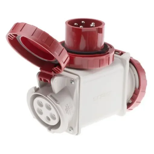 Scame IP66 Red 1 x 3P + N + E, 2 x 3P + N + E Industrial Power Connector Adapter, Rated At 16A, 415 V - 601.1627 product image