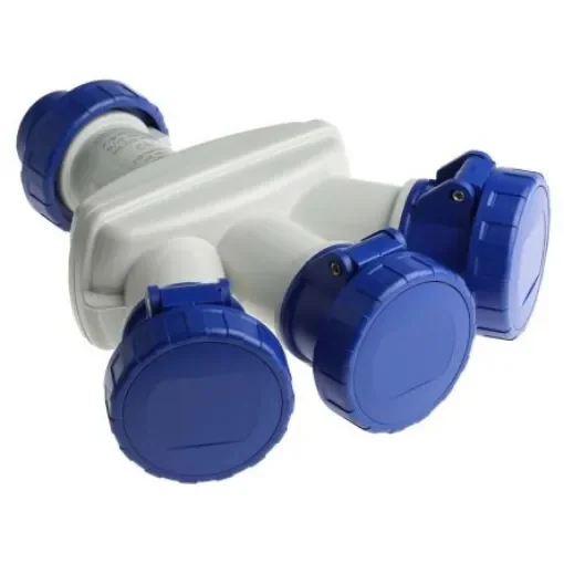 Scame IP66 Blue 1 x 2P + E, 3 x 2P + E Industrial Power Connector Adapter Plug, Socket, Rated At 16A, 240 V - 606.3505-062 product image