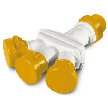 Scame IP66 Yellow 1 x 2P + E, 3 x 2P + E Industrial Power Connector Adapter Plug, Socket, Rated At 16A, 110 V - 606.3505-479 product image