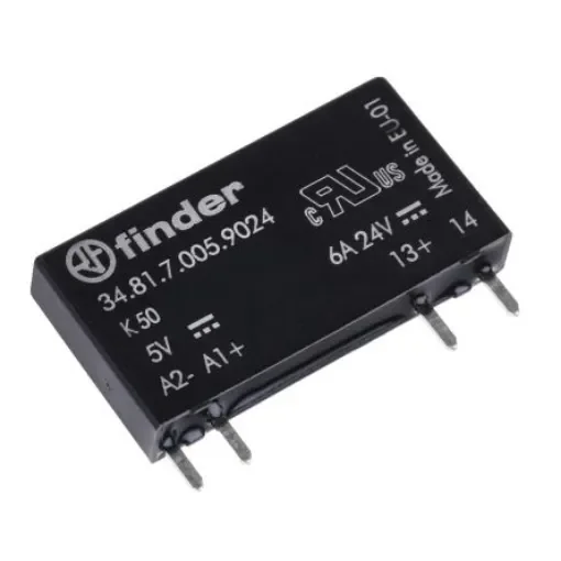 Finder 34 Series Solid State Relay, 6 A Load, PCB Mount, 24 V dc Load, 12 V Control - 34.81.7.005.9024 product image