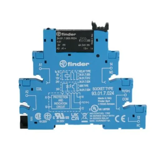 Finder 38 Series Interface Relay, DIN Rail Mount, 6V dc Coil, SPST - 38.81.7.006.9024 product image