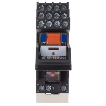 TE Connectivity DIN Rail Power Relay, 24V dc Coil, 6A Switching Current, 4PDT - PT5L8LC4 1-1415535-8 product image