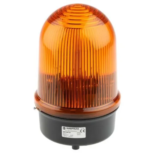 Werma BM 838 Series Yellow Flashing Beacon, 24 V dc, Surface Mount, Xenon Bulb - 838.300.55 product image