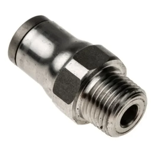Legris LF3800 Series Straight Threaded Adaptor, NPT 1/8 Male to Push In 6 mm, Threaded-to-Tube Connection Style - 3805 06 11 product image