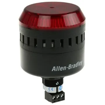 Allen Bradley 855PC Series Red Sounder Beacon, 24 V ac/dc, Panel Mount, 103dB at 1 Metre - 855PC-B24LE422 product image