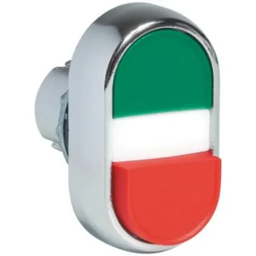 Allen Bradley 800F Series Green, Red Illuminated Momentary Push Button Head, 22mm Cutout, IP65 - 800FM-LU2E4F3 product image