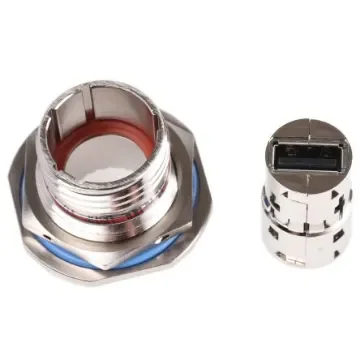 Amphenol Socapex Straight, Jam Nut, Socket- Single Port Type A 2.0 IP68 USB Connector - USBFTV71N product image