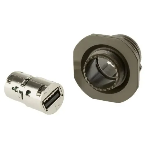 Amphenol Socapex Straight, Jam Nut, Socket- Single Port Type A 2.0 IP68 USB Connector - USBFTV71G product image