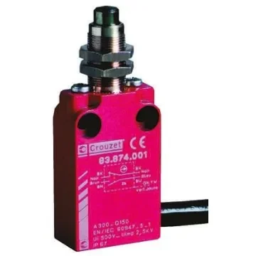 Crouzet Plunger Limit Switch, NO/NC, IP66, IP67, Metal Housing, 240V ac Max, 6A Max - 83874101 product image