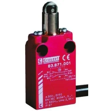 Crouzet Plunger Limit Switch, NO/NC, IP66, IP67, Metal Housing, 30V ac Max, 100mA Max - 83871301 product image