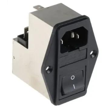 Schurter 10A, 250 V ac Male Panel Mount Filtered IEC Connector 2 Pole 4304.4025, Solder 2 Fuse product image