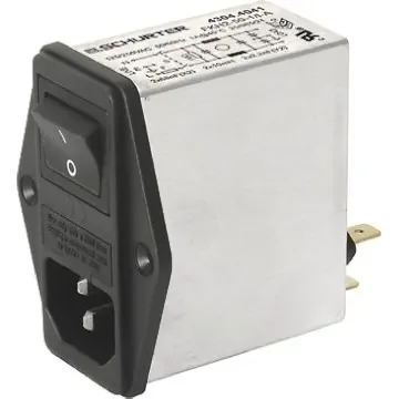 Schurter 2A, 250 V ac Male Panel Mount Filtered IEC Connector 2 Pole 4304.4002 1 Fuse product image