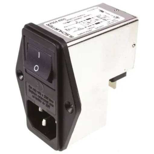Schurter 10A, 250 V ac Male Panel Mount Filtered IEC Connector 4304.4005 None Fuse product image
