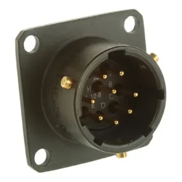 Amphenol Limited, 62GB 8 Way Box Mount MIL Spec Circular Connector ReceptacleOlive, Pin Contacts,Shell Size 12, Bayonet - 62GB-12E12-08PN product image