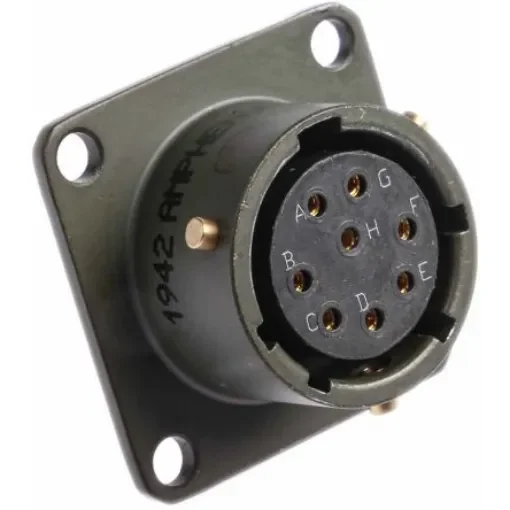 Amphenol Limited, 62GB 8 Way Box Mount MIL Spec Circular Connector ReceptacleOlive, Socket Contacts,Shell Size 12, - 62GB-12E12-08SN product image
