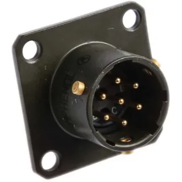 Amphenol Limited, 62GB 7 Way Box Mount MIL Spec Circular Connector ReceptacleOlive, Pin Contacts,Shell Size 10, Bayonet - 62GB-12E10-07PN product image