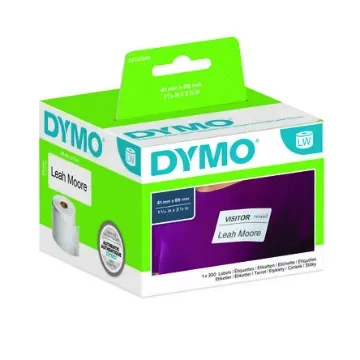 Dymo White Black Print Label Roll, 89mm Width, 41mm Height, 300Per Roll Qty - S0722560 product image