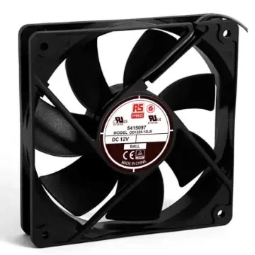 RS PRO Axial Fan, 12 V dc, DC Operation, 122.3m³/h, 3W, 240mA Max, 120 x 120 x 25mm - 5415097 product image