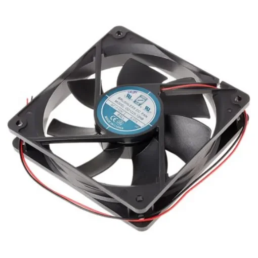 RS PRO Axial Fan, 12 V dc, DC Operation, 151.2m³/h, 5W, 370mA Max, 120 x 120 x 25mm - 5415110 product image