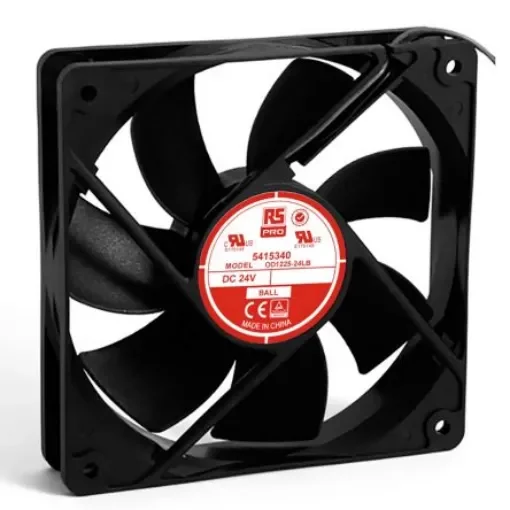 RS PRO Axial Fan, 24 V dc, DC Operation, 122.3m³/h, 3W, 140mA Max, 120 x 120 x 25mm - 5415340 product image