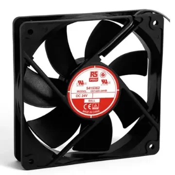 RS PRO Axial Fan, 24 V dc, DC Operation, 151.2m³/h, 5W, 190mA Max, 120 x 120 x 25mm - 5415362 product image