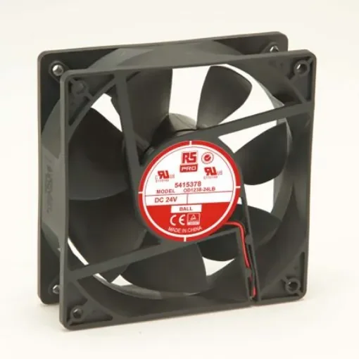 RS PRO Axial Fan, 24 V dc, DC Operation, 152m³/h, 4W, 150mA Max, 120 x 120 x 38mm - 5415378 product image