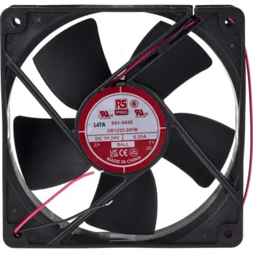 RS PRO Axial Fan, 24 V dc, DC Operation, 203.9m³/h, 6W, 280mA Max, 120 x 120 x 32mm - 5415435 product image