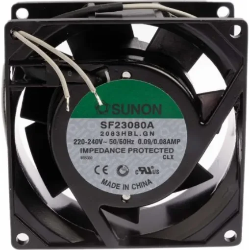 Sunon SF Series Axial Fan, 230 V ac, AC Operation, 40.8m³/h, 18W, 90mA Max, 80 x 80 x 38mm - SF23080A/2083HBL.GN product image