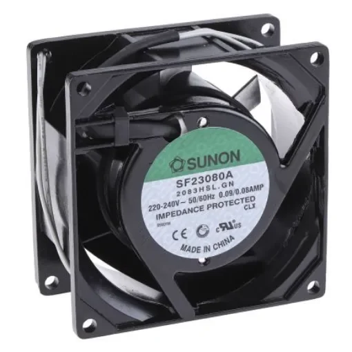 Sunon SF Series Axial Fan, 230 V ac, AC Operation, 39.1m³/h, 16W, 80mA Max, 80 x 80 x 38mm - SF23080A/2083HSL.GN product image