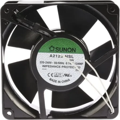 Sunon A2123 Series Axial Fan, 230 V ac, AC Operation, 161.4m³/h, 22W, 120mA Max, 120 x 120 x 38mm - A2123-HSL.GN product image