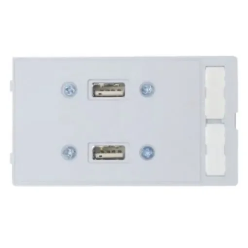 HARTING, Panel Mount, Socket- Dual Port Type A 2.0 USB Connector - 39500020093 product image