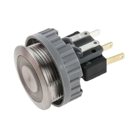 Schurter Illuminated Push Button Switch, Momentary, Panel Mount, 22mm Cutout, SPDT, Blue LED, 250V ac, IP40, IP67 - 1241.6634.1124000 product image