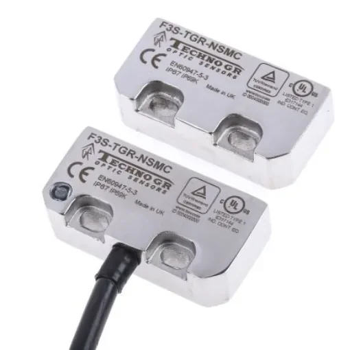 Omron F3S-TGR-N_C Series Magnetic Non-Contact Safety Switch, 24V dc, Stainless Steel Housing, NO/2NC, 5m Cable - F3S-TGR-NSMC-21-05 product image