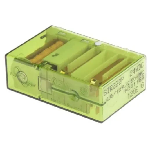 Elesta PCB Mount Force Guided Relay, 24V dc Coil Voltage, 2 Pole, DPDT - SIR 222P 24VDC product image