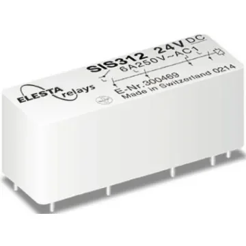 Elesta PCB Mount Force Guided Relay, 24V dc Coil Voltage, 3PST, SPST - SIS 312 24VDC product image