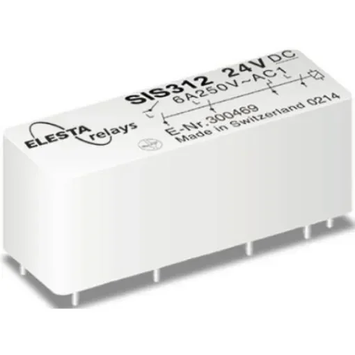 Elesta PCB Mount Force Guided Relay, 24V dc Coil Voltage, 3PST, SPST - SIS 312 24VDC product image