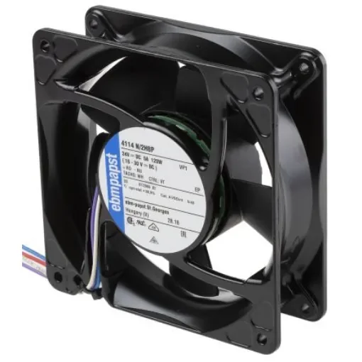 ebm-papst 4100 NH8 - S-Force Series Axial Fan, 24 V dc, DC Operation, 570m³/h, 120W, IP20, 119 x 119 x 38mm - 4114N/2H8P product image