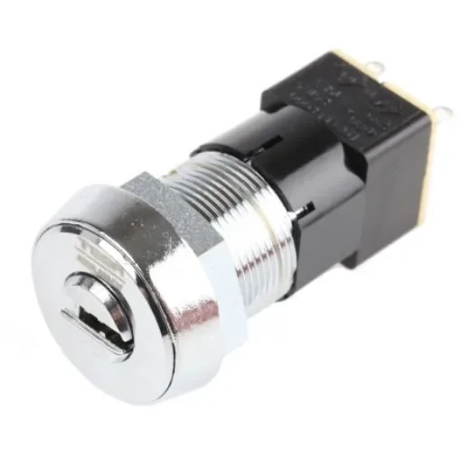 Lorlin Mains Key Switch, DPST, 50 mA @ 250 V ac 2-Way Flat-Key - DSL-6-B-D product image