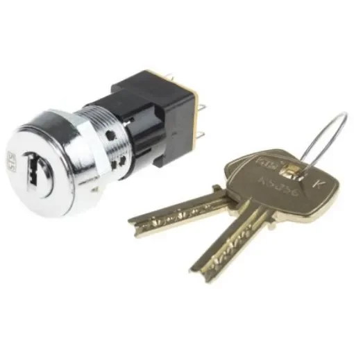 Lorlin High Security Key Switch, DPST, 50 mA @ 250 V ac 2-Way Flat-Key - DSL-6-A-D product image