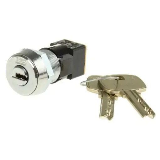 Lorlin High Security Key Switch, DPST, 50 mA @ 250 V ac 2-Way Flat-Key - DSL-6-C-S product image