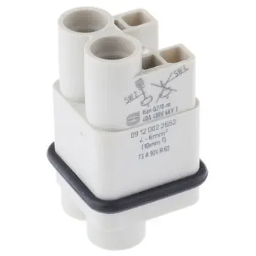 HARTING Connector Housing, 2 Way, 40A, Male, Han Q, Cable Mount, 830 V - 09120022652 product image