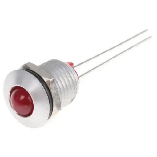 Bulgin Red Indicator, 2V dc, 8mm Mounting Hole Size, Lead Wires Termination - DX1093/RD product image