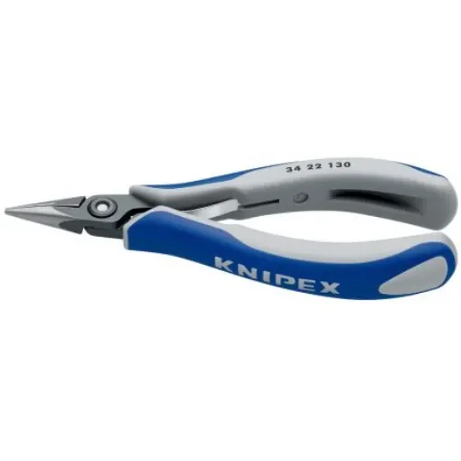 Knipex 34 22 Electronics Pliers, Long Nose Pliers, 131 mm Overall, Straight Tip, 23mm Jaw - 34 22 130 product image