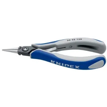 Knipex 34 32 Electronics Pliers, Round Nose Pliers, 133 mm Overall, Straight Tip, 24mm Jaw - 34 32 130 product image