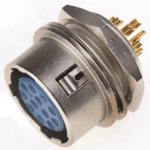 Hirose Circular Connector, 12 Contacts, Panel Mount, Miniature Connector, Socket, Female, HR10 Series - HR10-10R-12S(73) product image