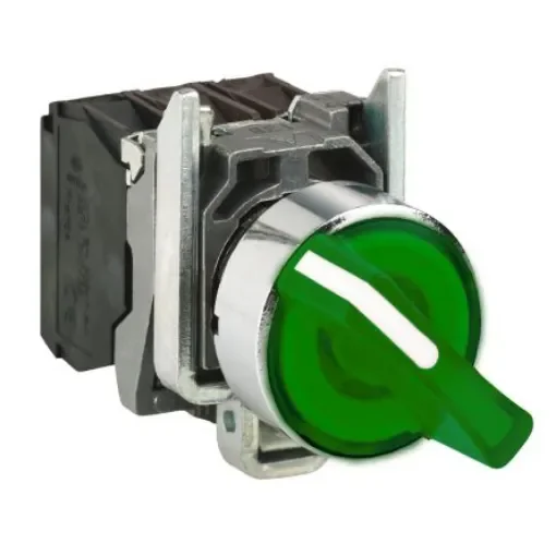 Schneider Electric Standard Handle Green Selector Switch - 2 Positions - XB4BK123B5 product image